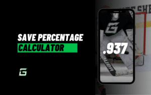 Photo shows a sample save percentage calculated using our save percentage calculator.