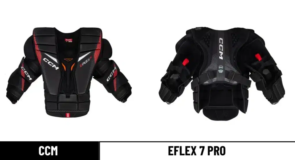 ccm eflex 7 pro Goalie Chest Protector front and back angles