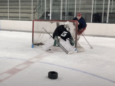 Behind Net Tracking Drill for Goalies